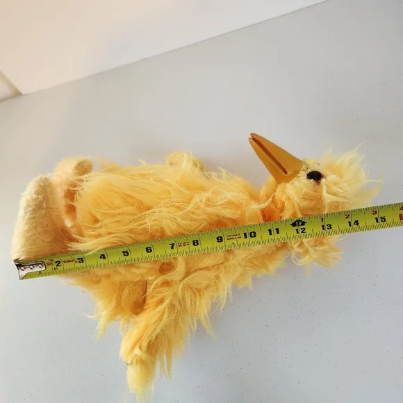 Vintage 70s 80s YELLOW BIG BIRD Stuffed Plush Animal Toy Pet Ganz Bros Rubber - Picture 8 of 8